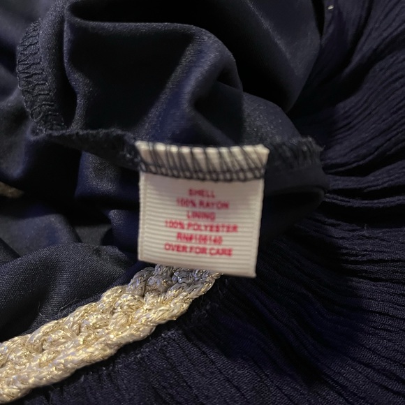 Pinky Halter Tank Navy Base with Gold Rope Straps & Chevron of Red Teal Purple - Picture 4 of 12